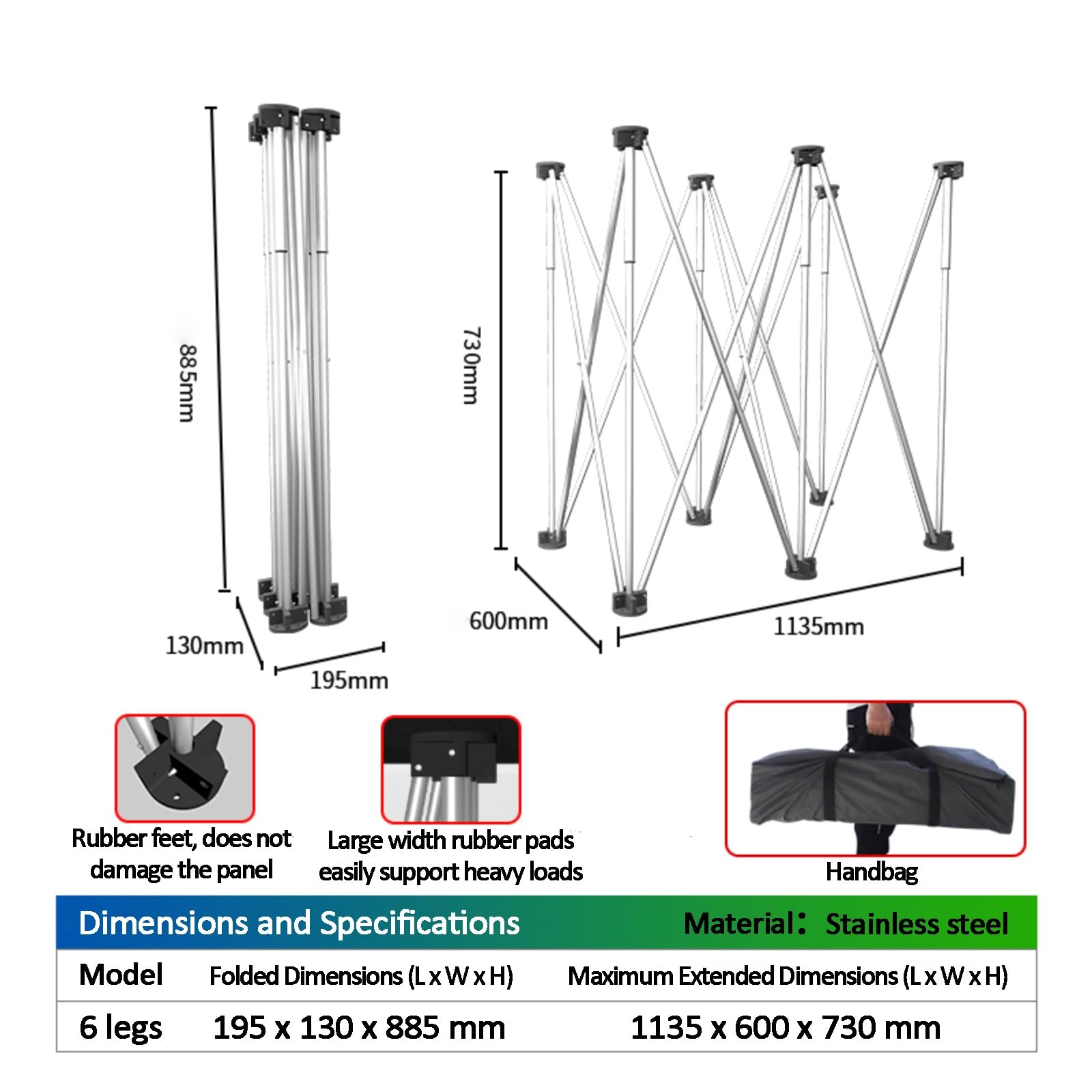 Mesa De Trabajo Retráctil Plegable, Banco De Trabajo Plegable De Servicio Pesado para Corte De Construcción De Carpintería, Portátil Multifuncional Mesa De Construcción(6 Legs)