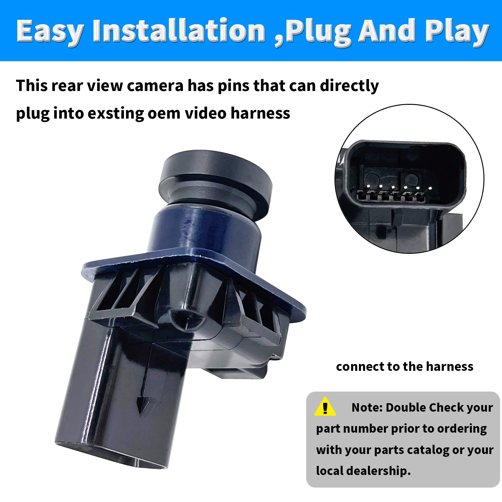 Rear View Back Up Camera Reverse Park Assist Camera Compatible with Ford F250 F350 F450 F550 Super Duty 2013-2014 Replaces EC3Z-19G490-A