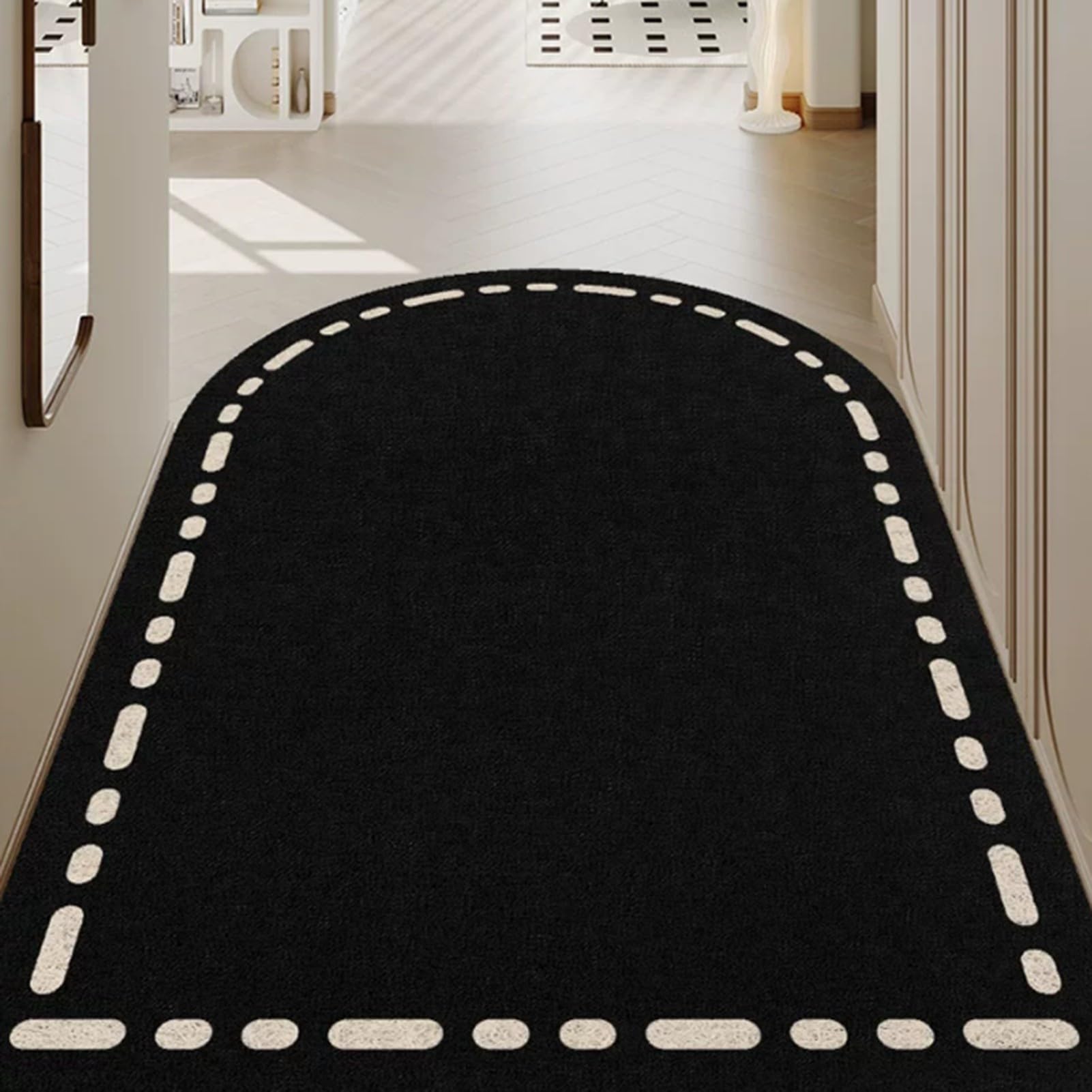 Alfombras Antideslizantes De Medio Círculo, Felpudo Entrada Interior