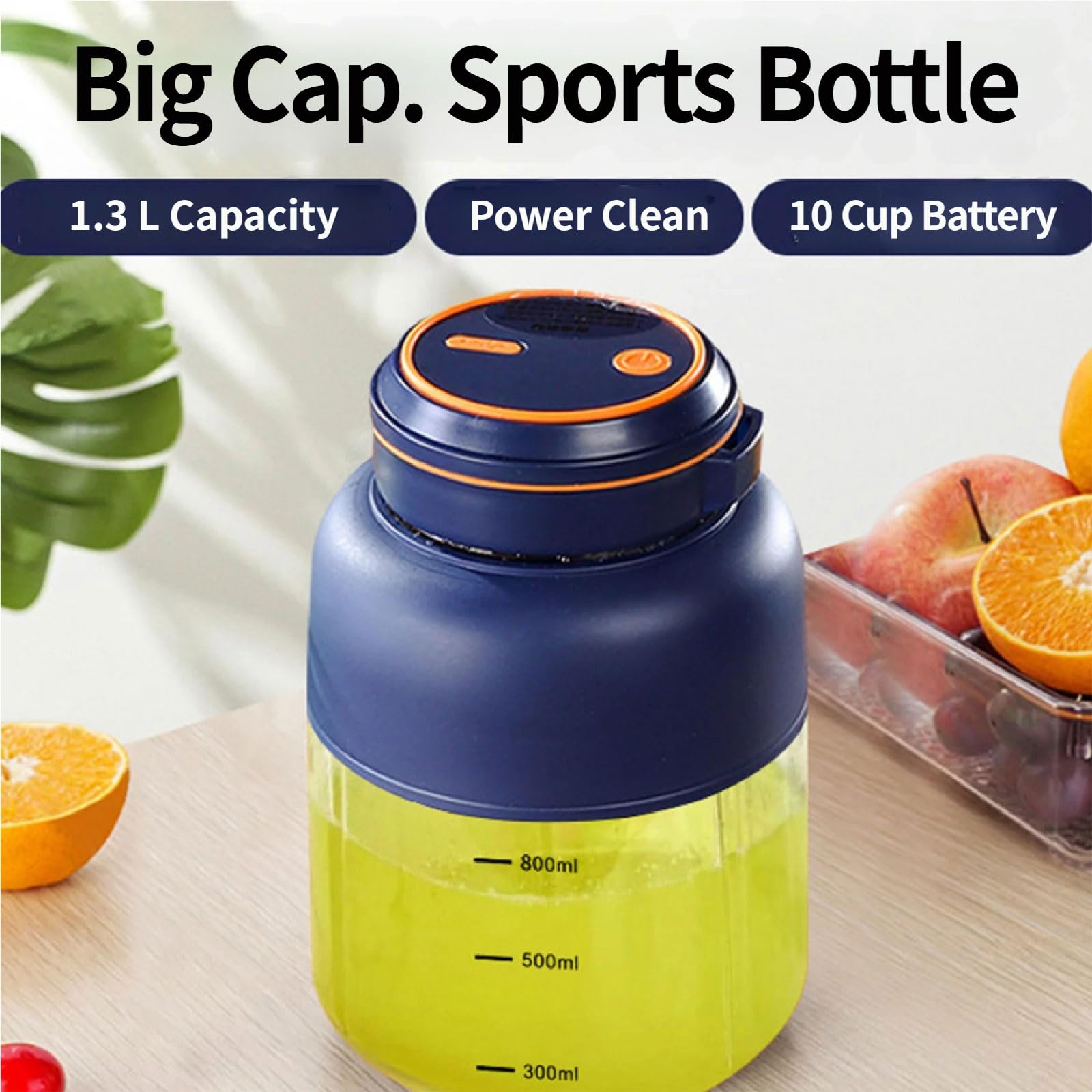 Gobelet mélangeur portable pour milkshakes rechargeable 800/1300 ml grande capacité presse-agrumes portable pour cuisine grande capacité pour mélange à la maison