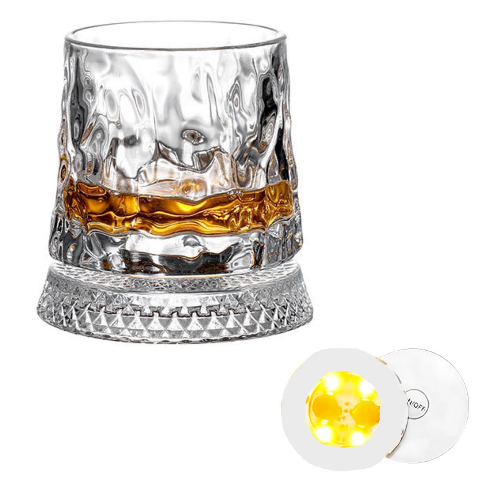 SHINLHUA Multiple Texture Rotating Glass for Entertainment Easy 280ml Wine Glass Elegant Whiskeys Whiskeys Tasting