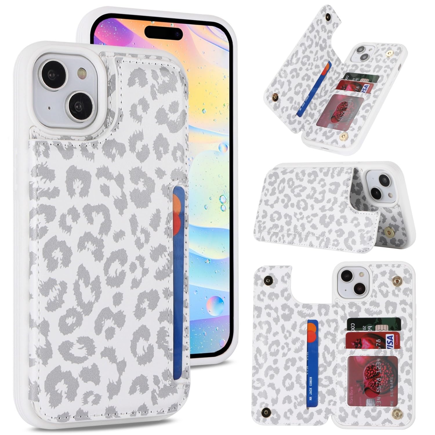 iCoverCase Compatible with iPhone 15 Plus Wallet Phone Case with Card Holder for Women Men, [RFID Blocking] Card Slots PU Leather Protective Wallet