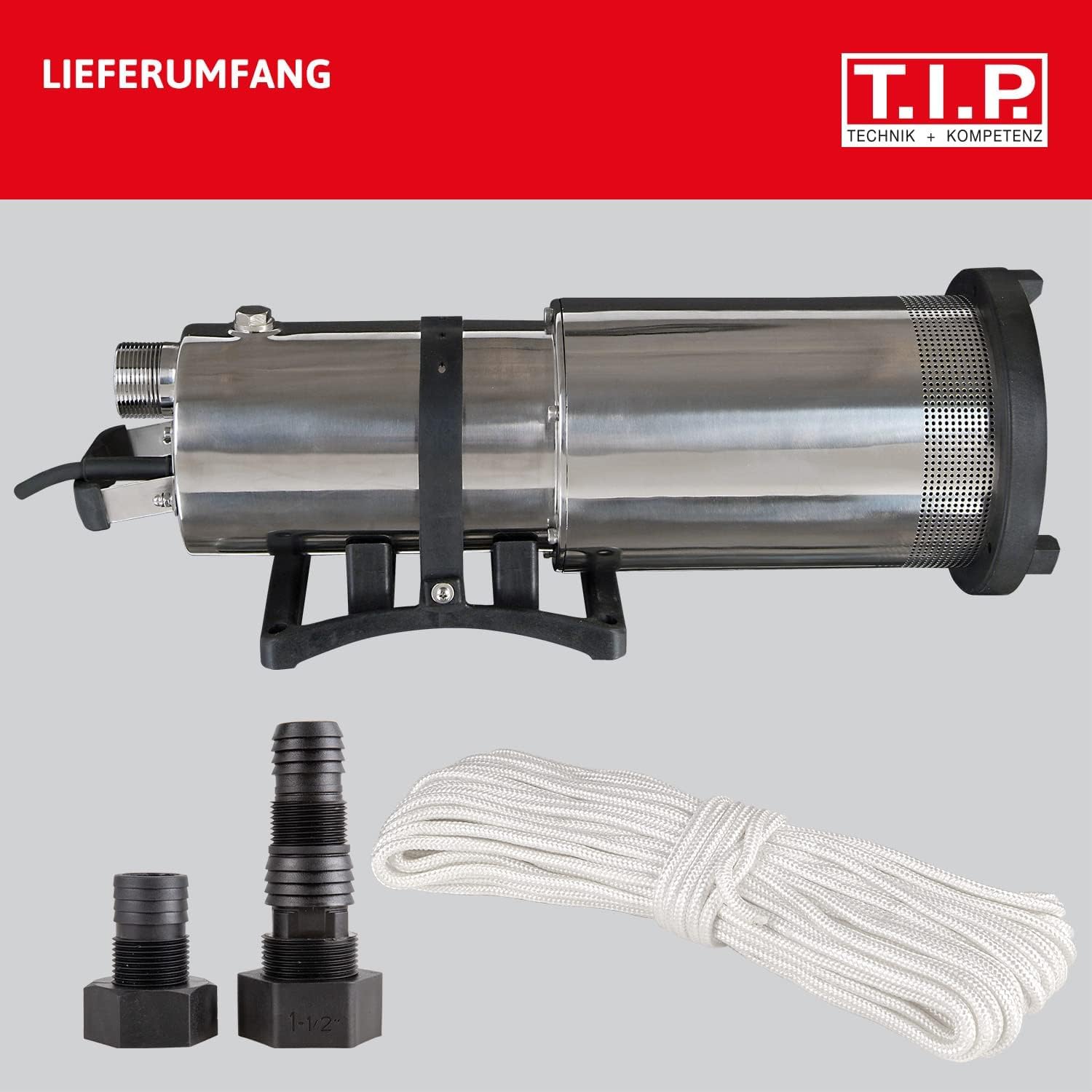 T.I.P. SubGarden 6000 AUT Pompe Submersible et de Surface 6 000 L/h - Convient pour Arrosage et Drainage - Automatique et Puissante - Inox - Nouveauté 2023