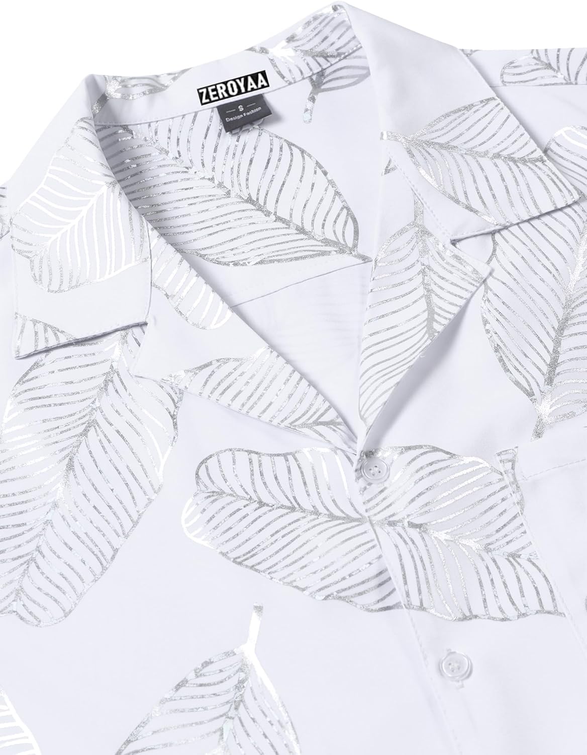 ZEROYAA Men Stylish Print Cuban Shirt Short Sleeve Button Down Relaxed Fit Shirts Beach Hawaiian Vacation Tops - Image 5