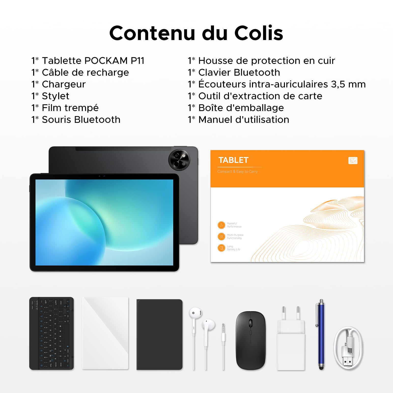 P11 Tablet Android 16, Tablet 11 Pollici con 48 GB RAM + 128 GB ROM/TF 2 TB, T7250 Tablet con Tastiera, Display 90Hz, 8800mAh, Gemini AI, Widevine L1, Face ID, WiFi5, Penna, tastiera, Nero