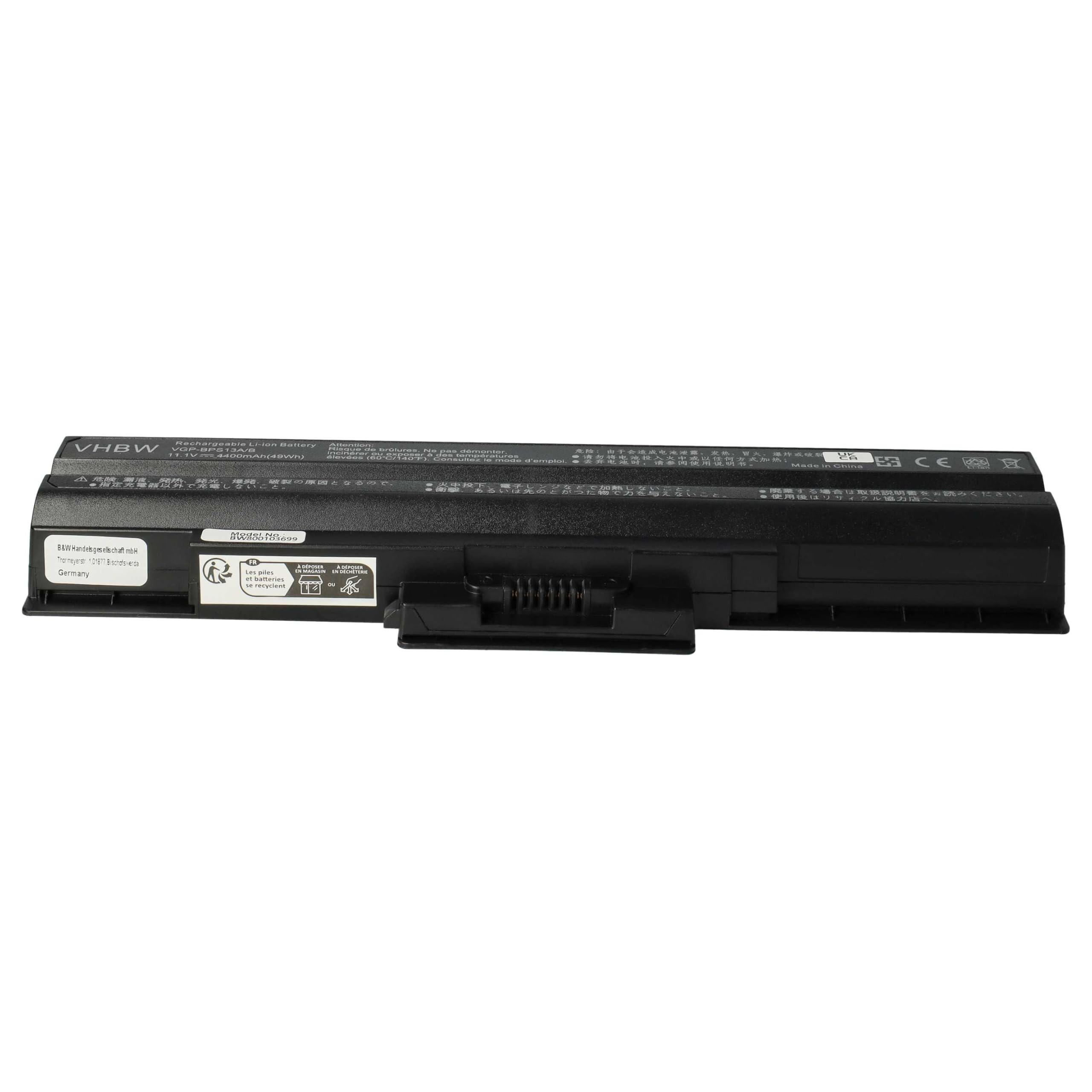 vhbw Bateria kompatybilna z Sony Vaio VPCCW26FH/P, VPCCW26FH/R, VPCCW26FH/W Notebook (4400 mAh, 11,1 V, Li-Ion) - Chip informacyjny