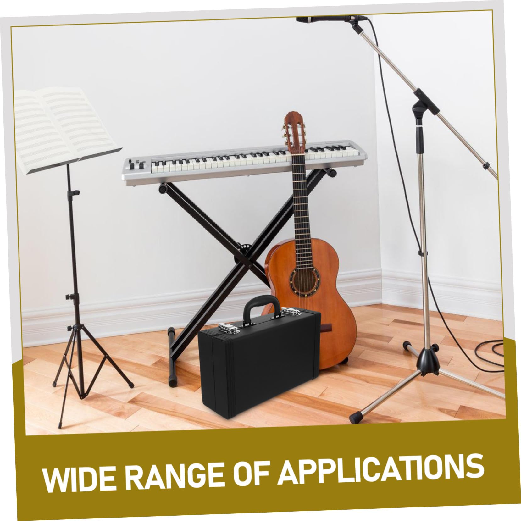 Przenośny Pokrowiec Klarnet z Twardego PU Lekki Antyprężny Organizer Instrument z Ergonomiczną Rączką i Zamkiem Czarny Futerał Do Przechowywania Stroików i Akcesoriów Muzycznych