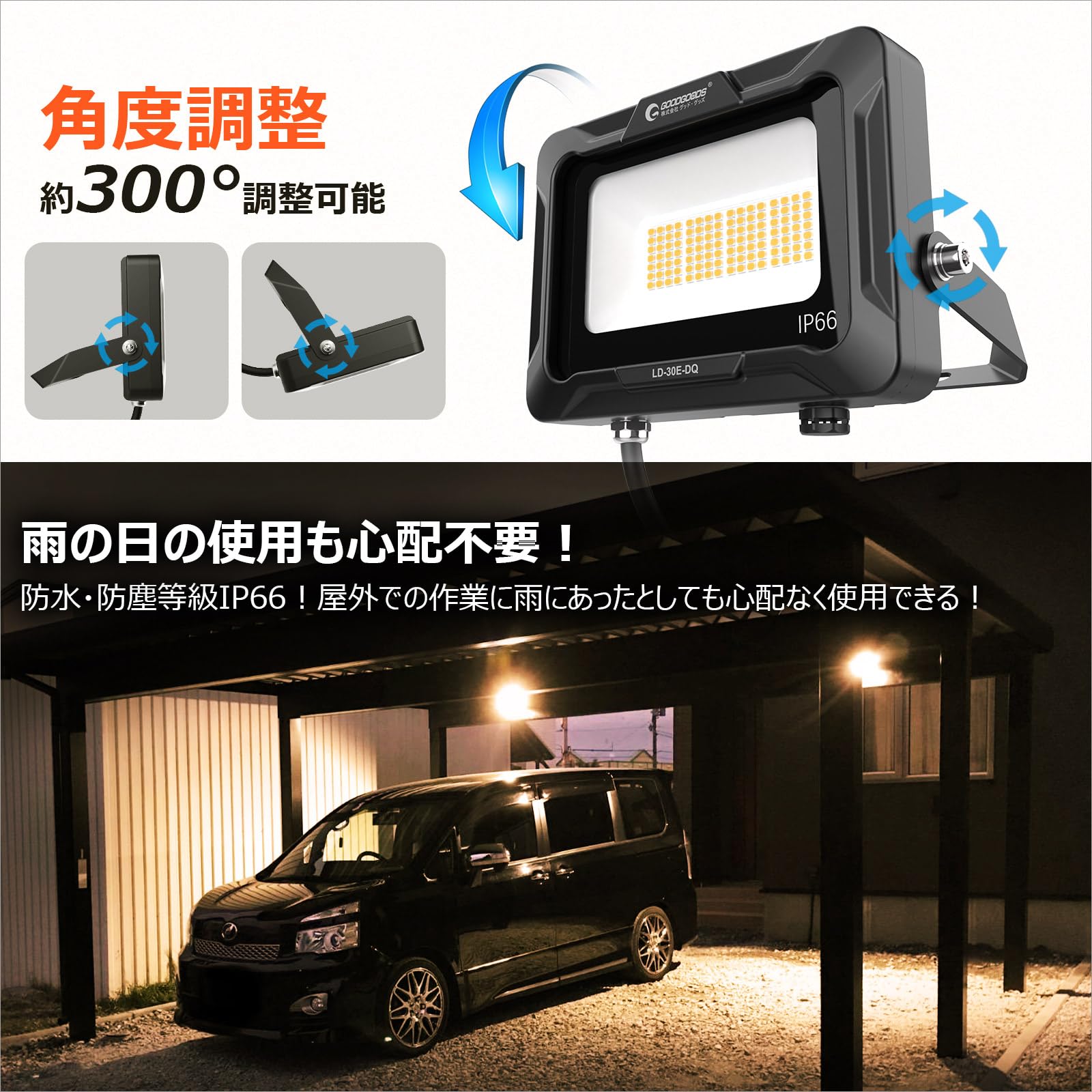 LED投光器 コンパクトデザイン LDJ-480X LED投光器 480W 72000LM 挟角30° 昼白色 大型 水銀灯5000W