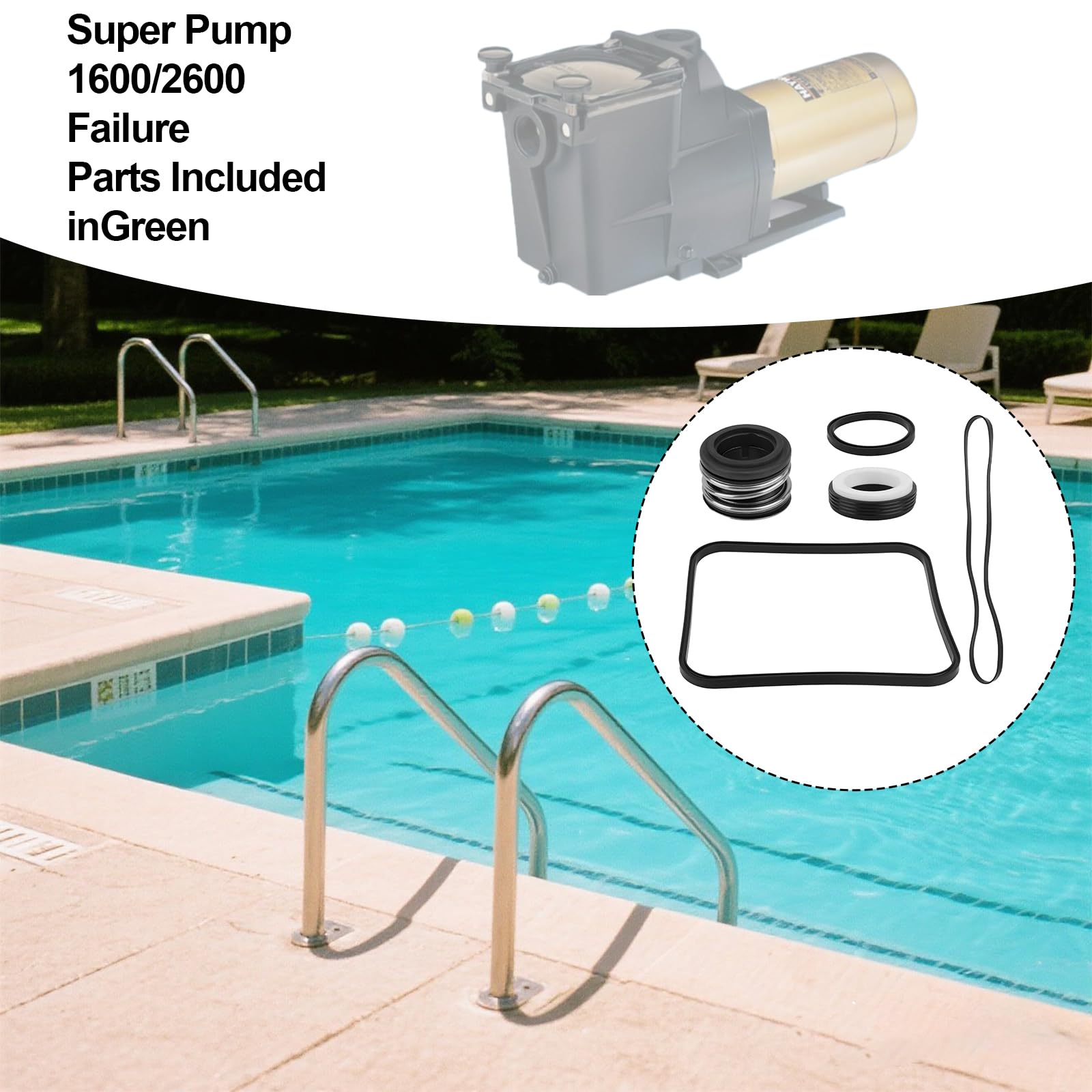 Zestaw Uszczelek SPX1600TRA Super Pump dla Hayward Go Kit 3, Części Zamienne Modeli SP1600 / SP2600 Regular/X/VSP / SPX1600TRA / SP1600Z2 / PS-201 / SPX1600R / SPX1600S / SPX1600T Basen