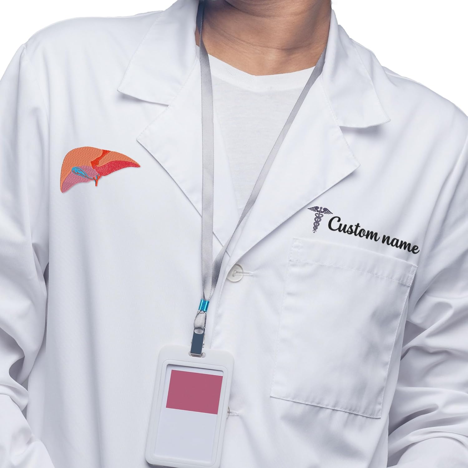 Personalized Lab Coat with Internal Medicine Symbol, Custom Embroidered Name Lab Coat, Ideal Gift for Doctors