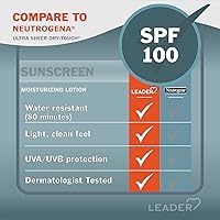 Vista 2 de LEADER Protector solar de viaje SPF 100+, loción ultra transparente, resistente al agua y no grasa con amplio espectro SPF 100+, 3 onzas líquidas
