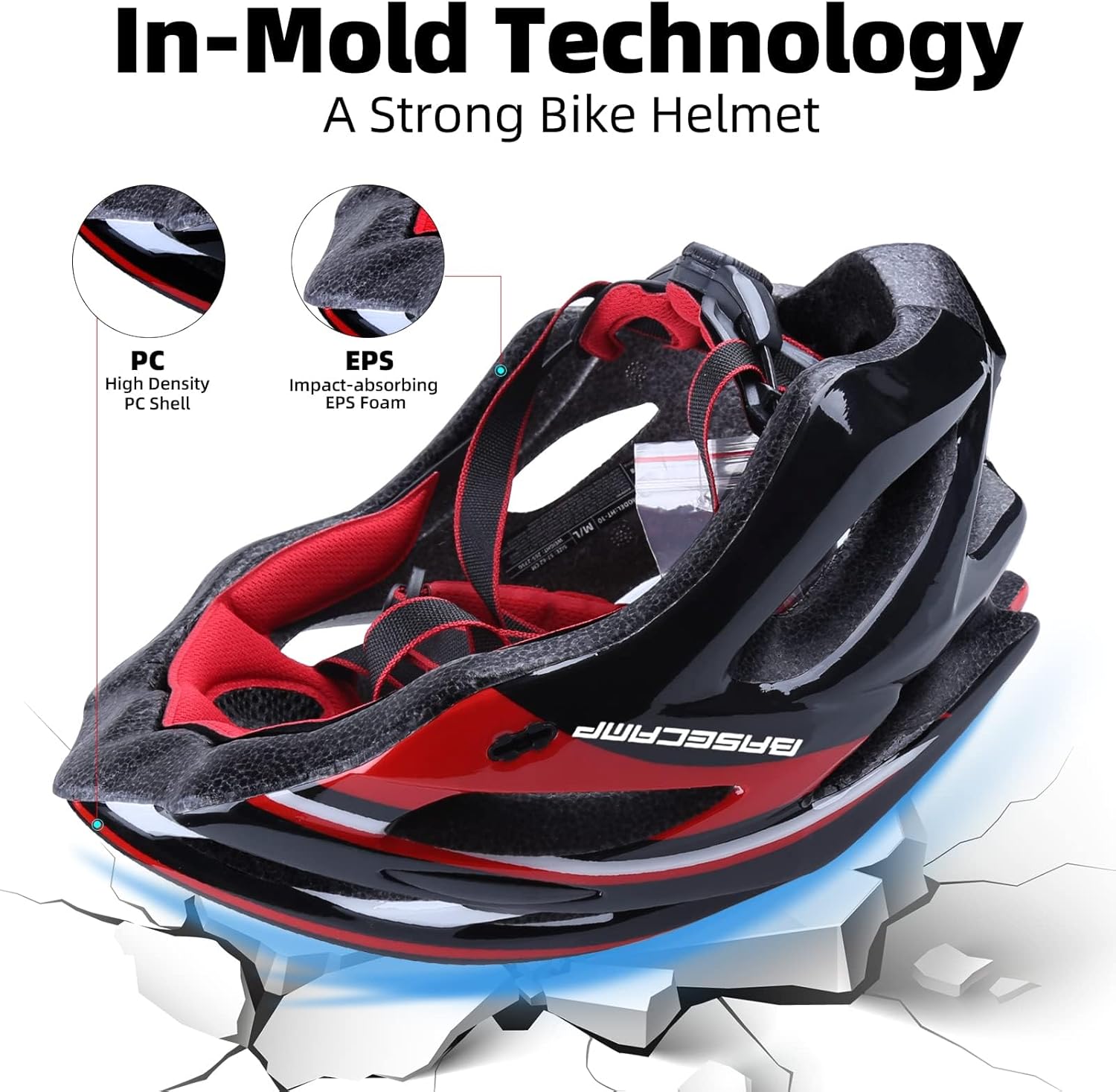 Basecamp Bike Helmet for Women Men with LED Safety Light Removable Sun Visor Lightweight Bicycle Helmet Adjustable Breathable Mountain & Road Cycling Helmets for Adult - Image 4