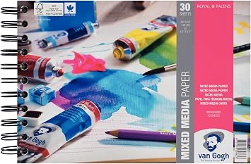 Van Gogh Mixed Media Spiral Bound Pad, 140lb., 30 Sheets, 5.8" x 8.3" / A5