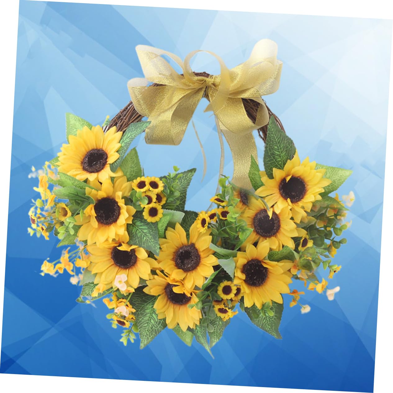 Garneck 1pezzi Ghirlanda Da Porta Con Girasoli Decorazione Per Porta d Ingresso Ornamento Giallo Con Fiocco Adatta Per Soggiorno Sala Lettura Camera Da Letto e Sala Giochi