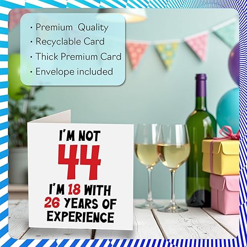 Miniatura 10 de Tarjeta de cumpleaños número 98 para mujeres y hombres  Not 98 I'm 18 With 80 Years Experience  Divertida tarjeta de cumpleaños noventa y ocho