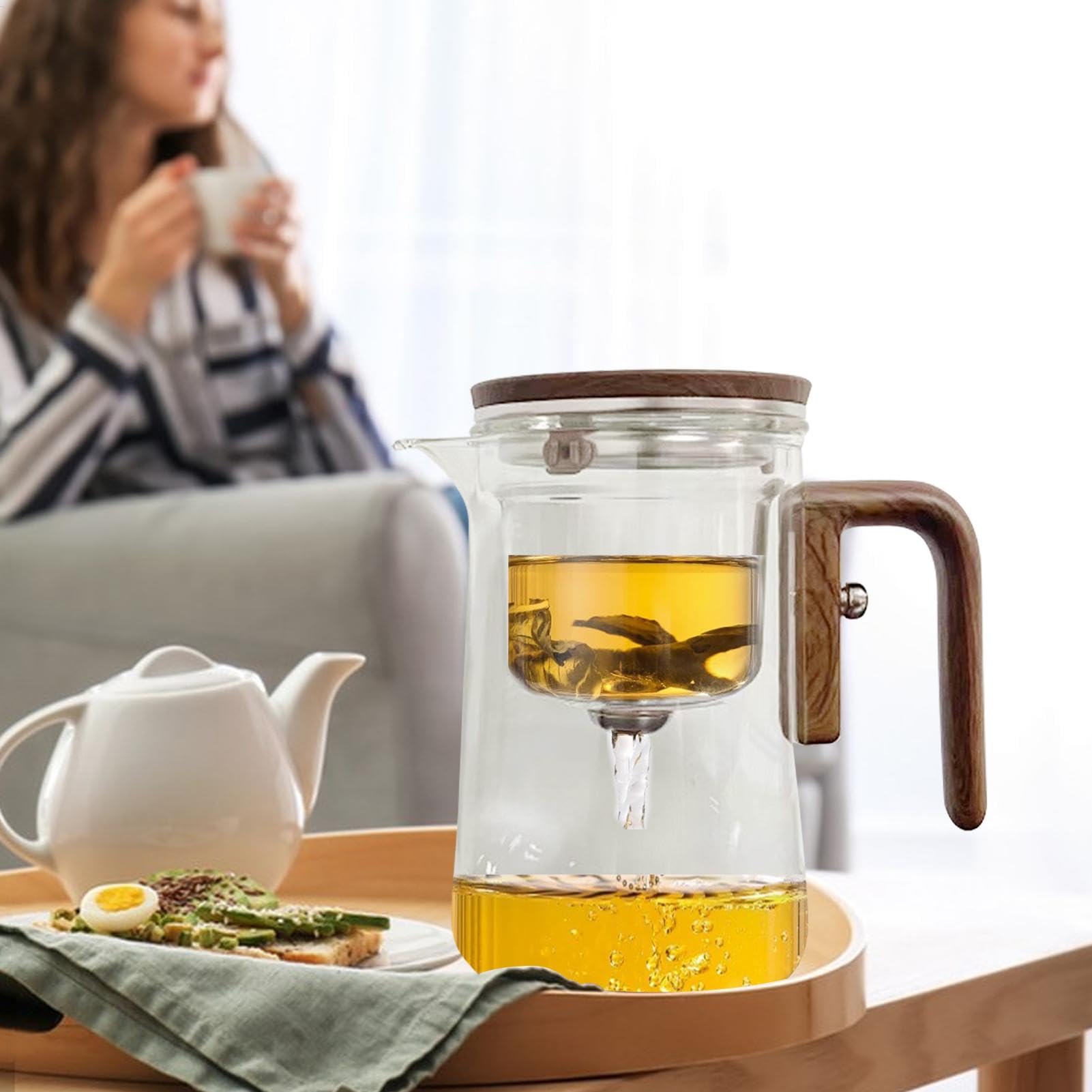 Infusor de té de 600 ml y 800 ml, infusor de vidrio de