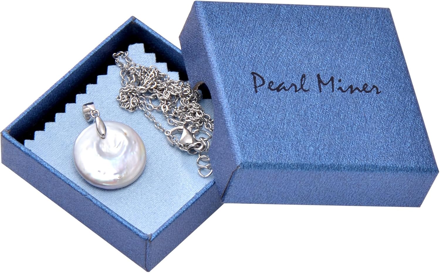 16-18 MM Coin Shaped Freshwater Pearl Sterling Silver Pendant Necklace for Women - Image 6