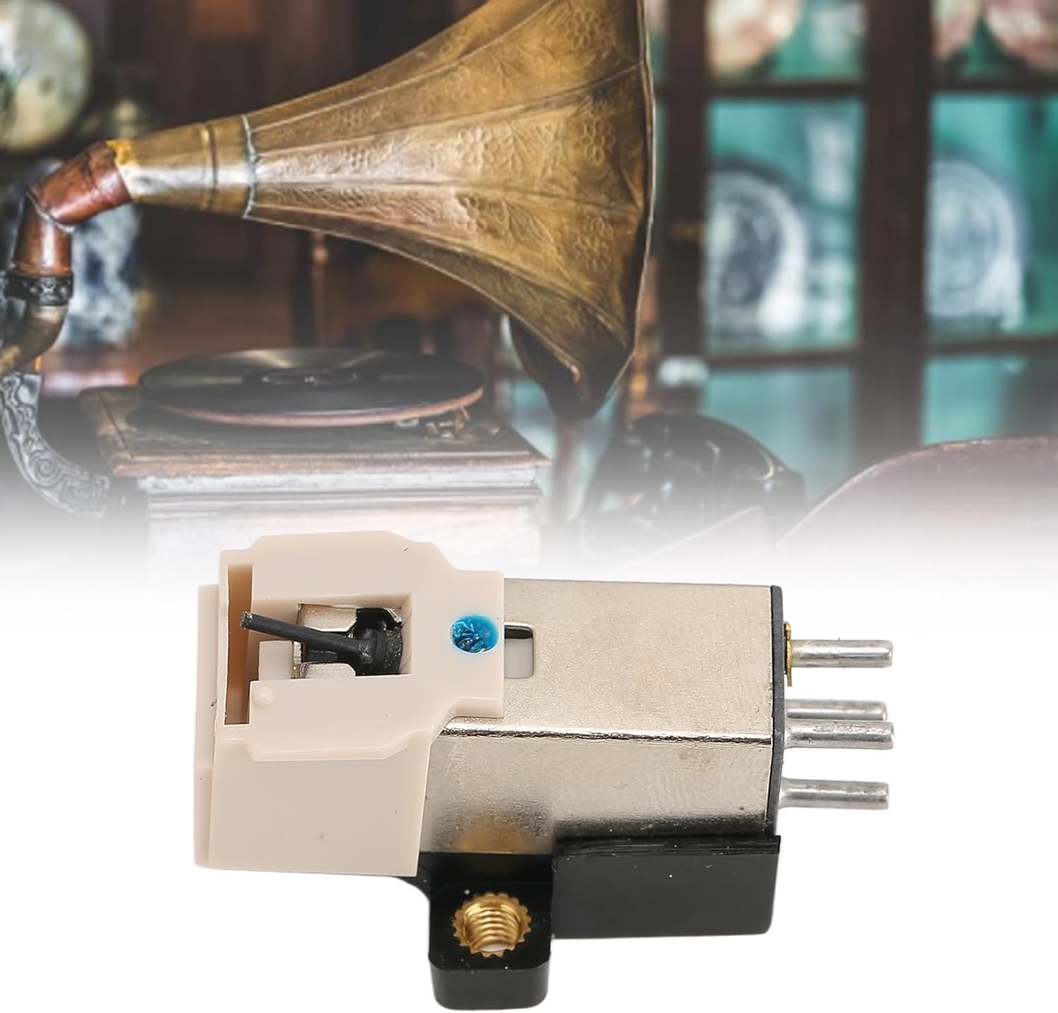 Moving Magnetic Cartridge, Professional High Outputs Half Drill Cone Record Player for Turntable Record Player Cartridge