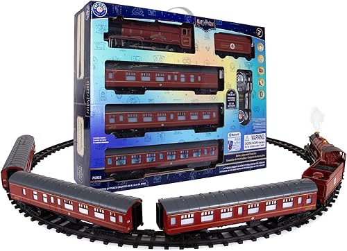 Miniatura 2 de Lionel Hogwarts Express Battery O Gauge - Juego de tren de juguete con control remoto, locomotora, vagones de tren y pista con sonidos auténticos de
