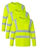 wantdo Hi Vis Shirts for Men Reflective Safety Shirts Construction Work T Shirts
