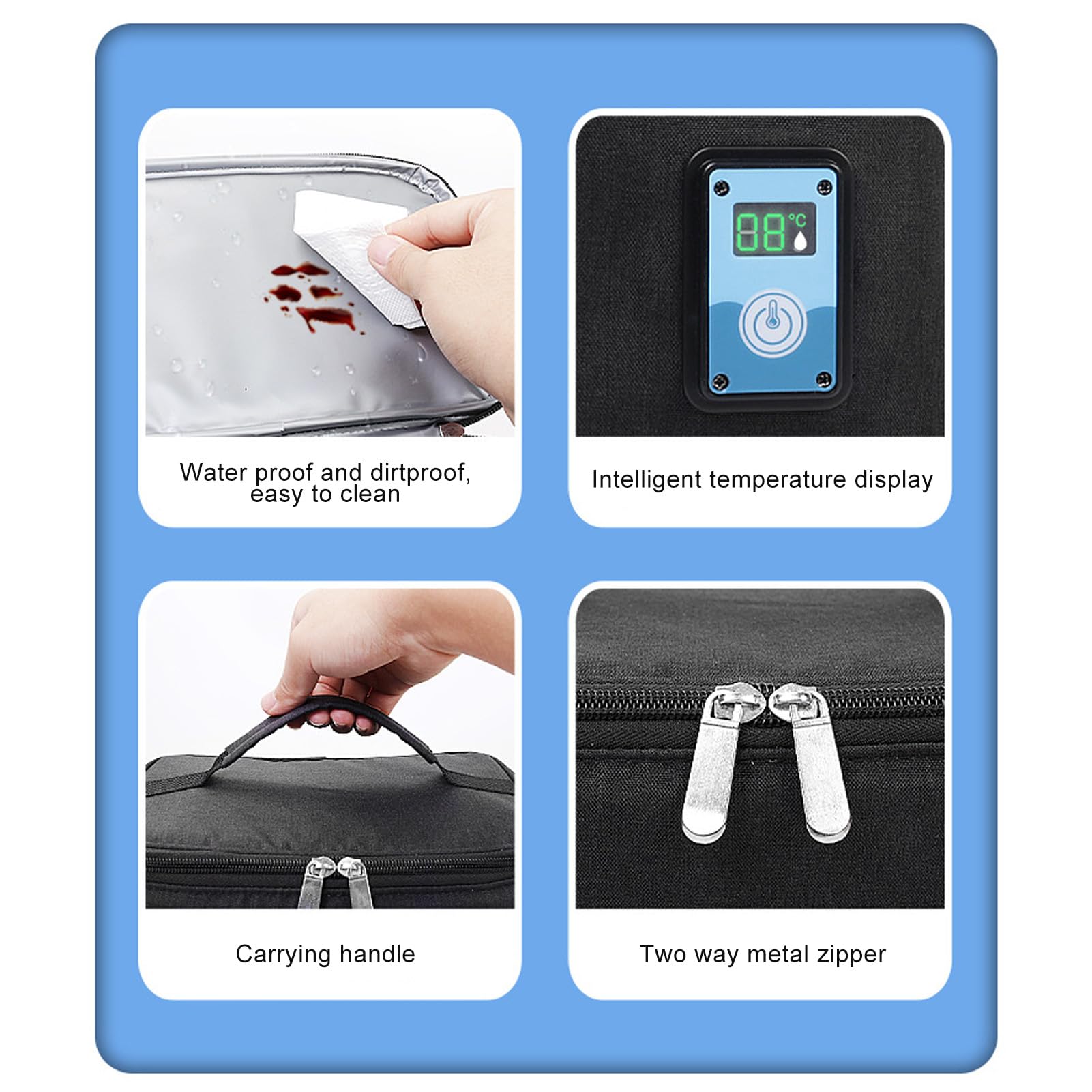 Topiky Sac Isotherme pour Lait Maternel 6800ml, Sac pour Biberon Portable avec Affichage Numérique de la Température, Refroidisseur de Voyage isolé pour Mamans