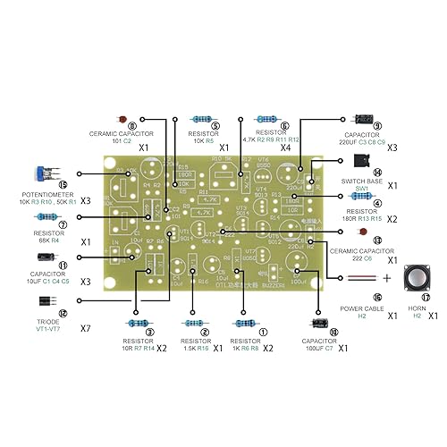 Miniatura 10 de Kit de práctica de soldadura, kit de circuito enchufable de radar de inversión infrarrojo DIY Kit de soldadura para principiantes (13HWDC5)