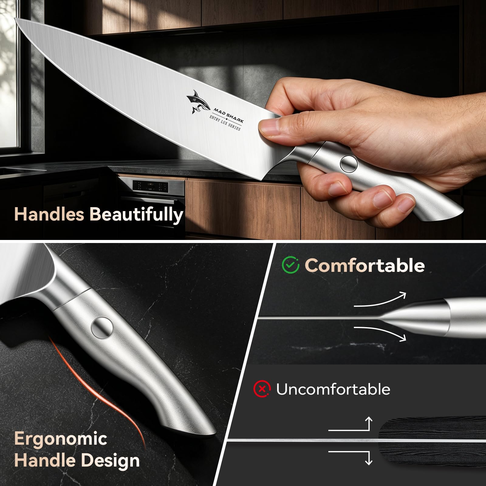 MAD SHARK 8 Inch Chef Knife, Professional Ultra Sharp Kitchen Knife — Amazon image 4