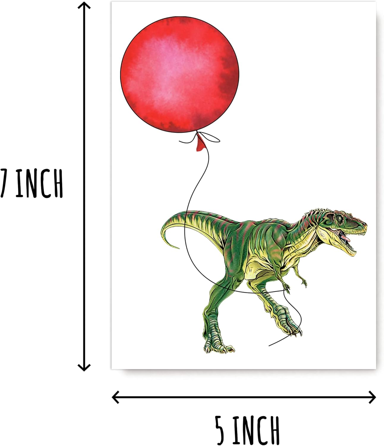 Oysters Pearl T-Rex Dinosaur Birthday Card - Dinomite Funny Card - 5 x 7 inches - Image 2