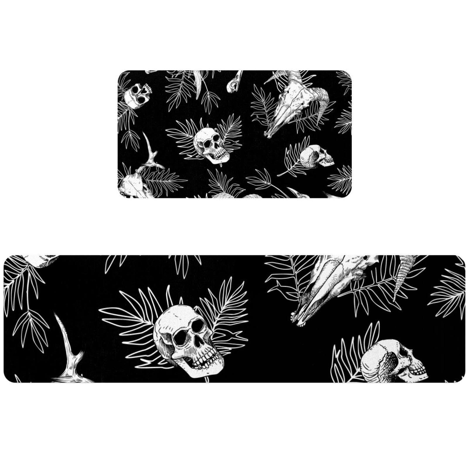 Lot de 2 tapis de cuisine antidérapants anti-salissure pour protéger les sols de buanderie