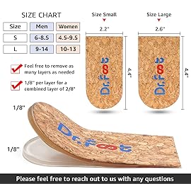 Dr. Foot\'s Heel Lift for Leg Length Discrepancies, Height Increase Insole for Heel Spurs, Heel Pain, Sports Injuries, and Achilles tendonitis (2 Layers: Small-Women\'s 4.5-9.5|Men\'s 6-8.5)