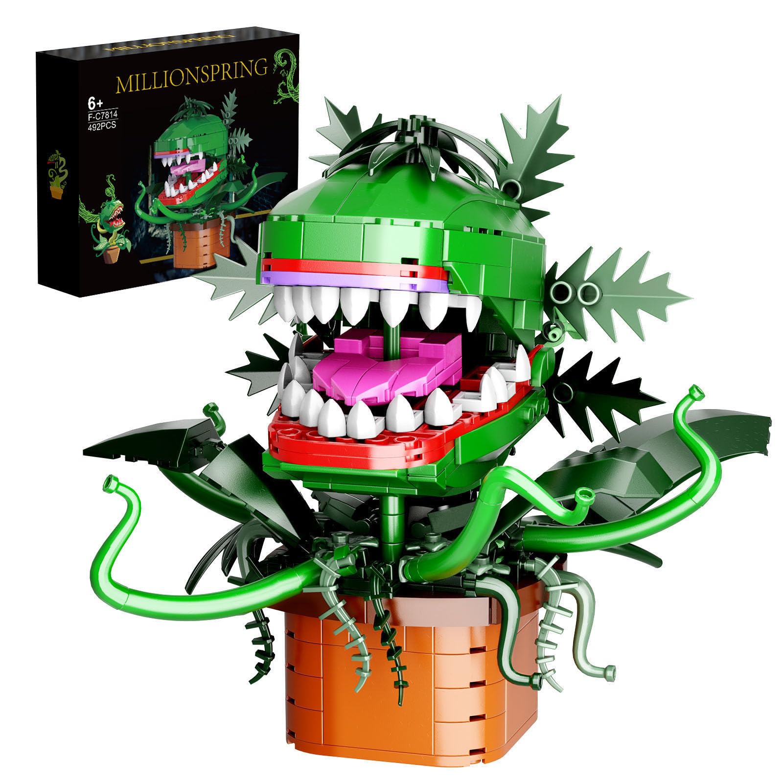 Millionspring Audrey II Piranha Plant Flower Building Kit Toys