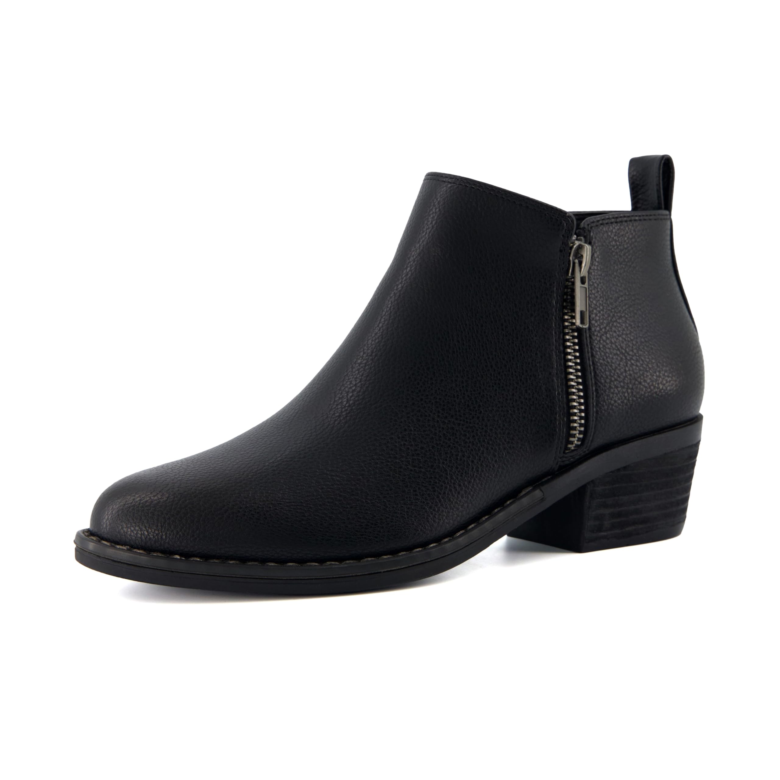 CUSHIONAIRE Taco Women’s Ankle Bootie – Low Heel Ankle Boots for Women with Memory Foam Comfort, Side Zipper, and Wide Widths Available