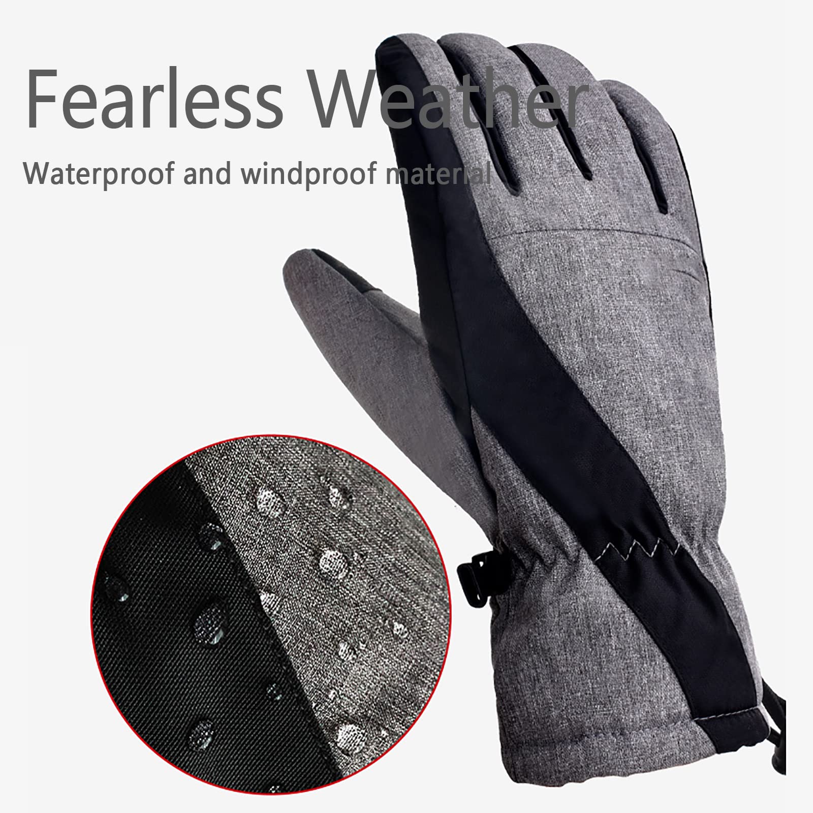 Generic Wasserdicht Winterhandschuhe Skihandschuhe Herren Damen Thermohandschuhe,Touchscreen Warme Fahrradhandschuhe für Laufen Skifahren Wandern Radfahren,Motorrad Handschuhe
