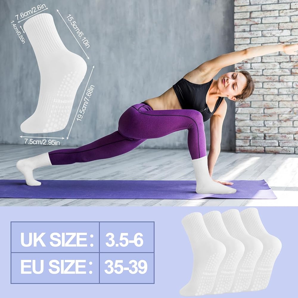 Calzini Grip Pilates Calzini Antiscivolo Per Yoga E Pilates - 4 Paia
