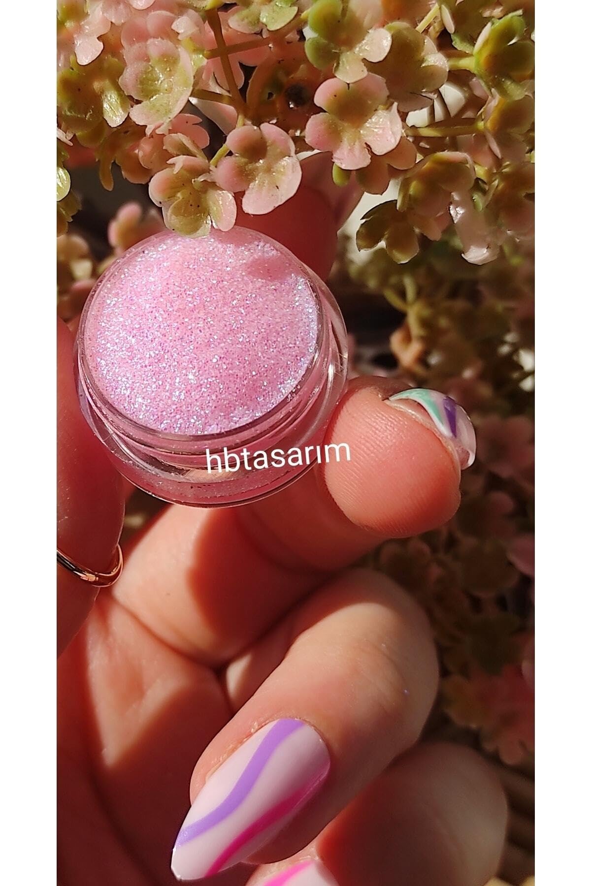 Hb Tasarım Doğal Jel Glitter Far - Mystical Pink 5Ml, serashinegozfarı226