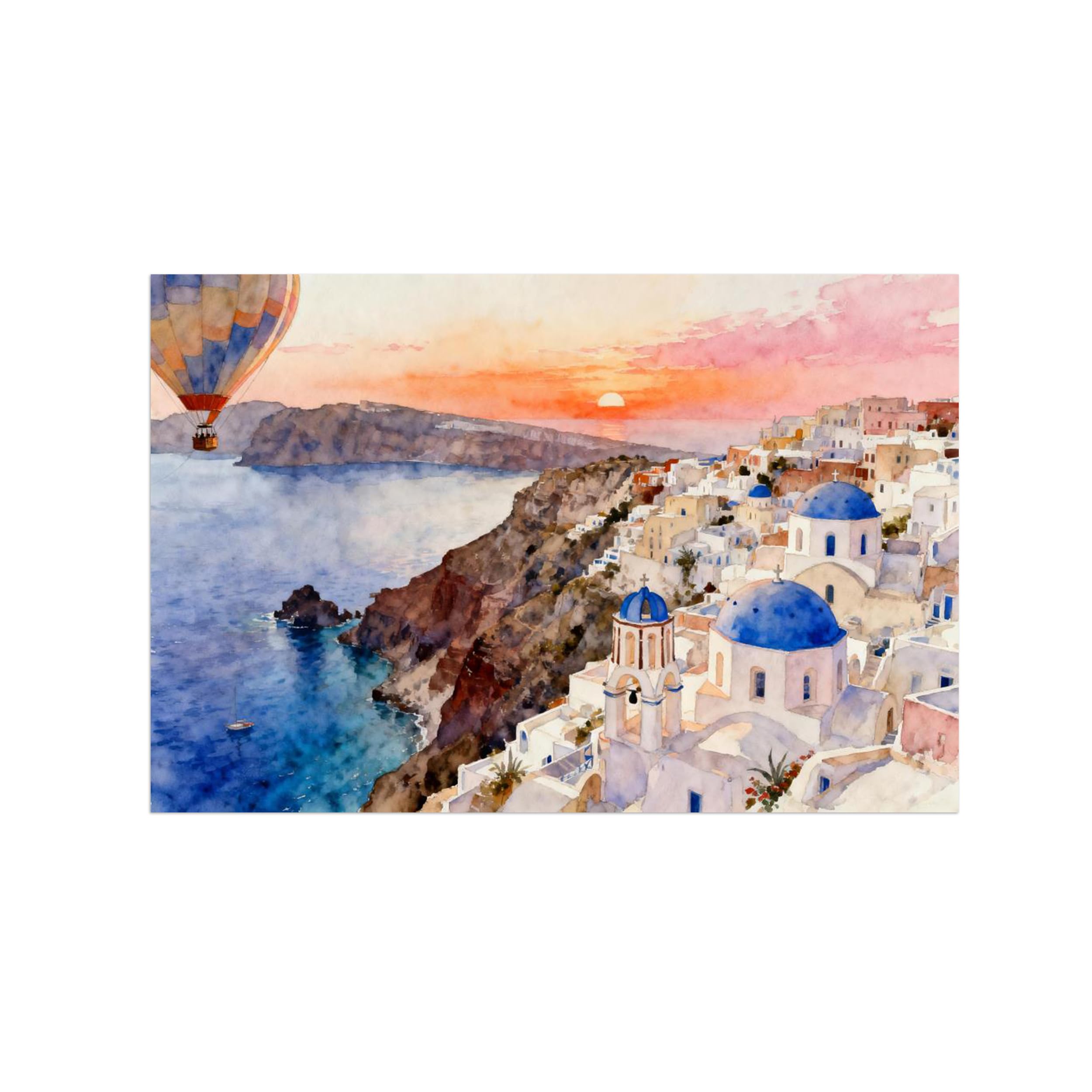 Ozpwbvy Unframed Sea Buildings Landscape Canvas Wall Art Picture 20X30cm