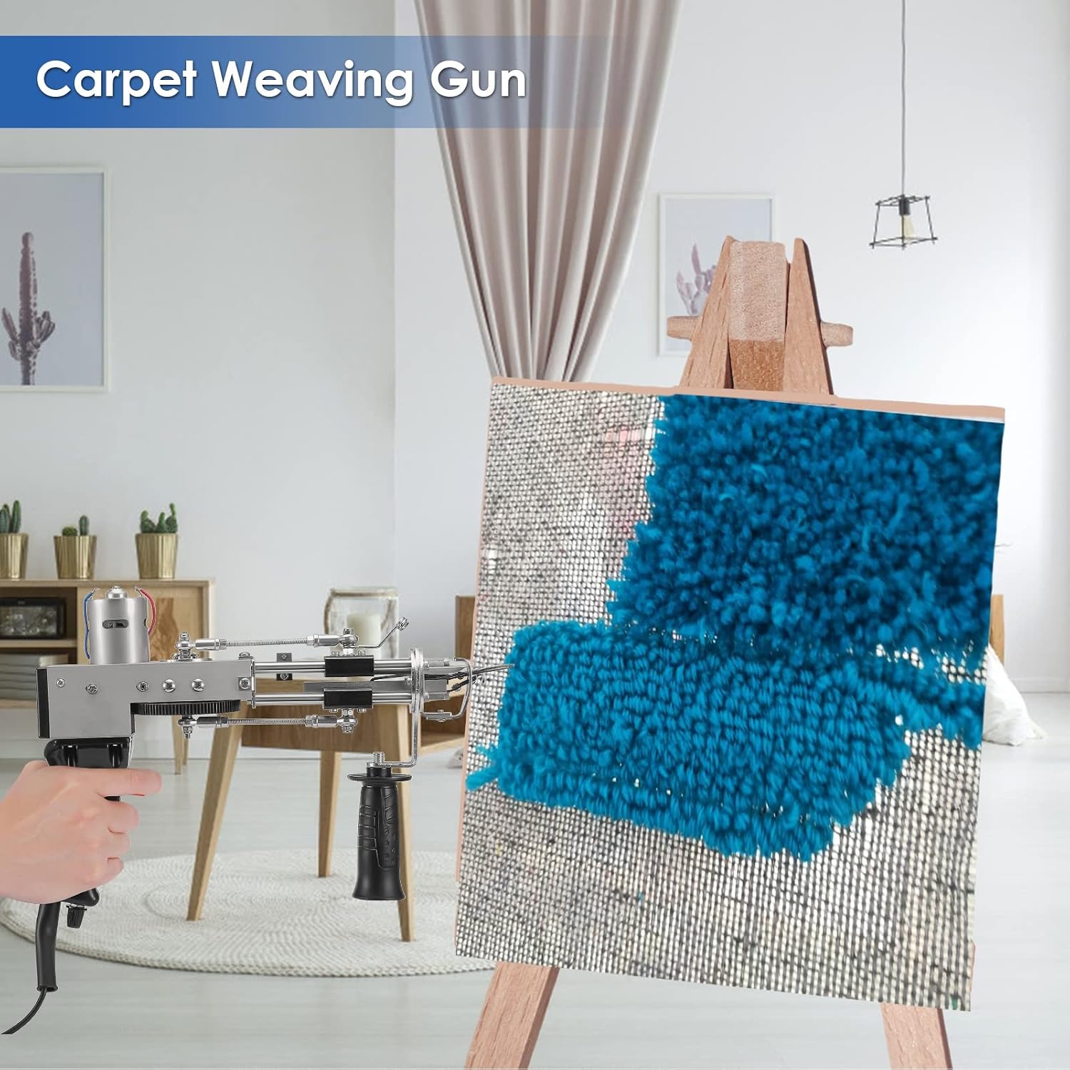 Tufting Rug Gun, Cut Pile Tufting Gun, Handheld Carpet Tufting Gun, Loop Pile Rug Gun, Electric Carpet Weaving Machine, Flocking Knitting Rug Gun Machine