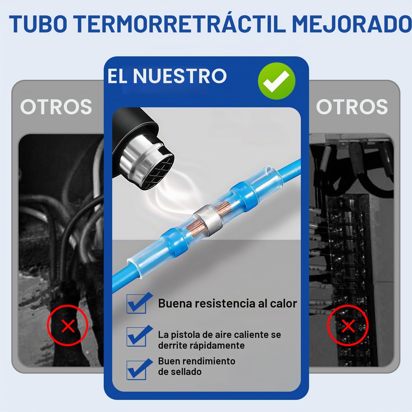 50 Piezas Conectores de Soldadura, Conectores de Cable Impermeables con Tubo Termorretráctil Transparente, Tubo Termorretráctil con Estaño para Soldadura, Conectores de Empuje Impermeables 1,5-2,5 mm²