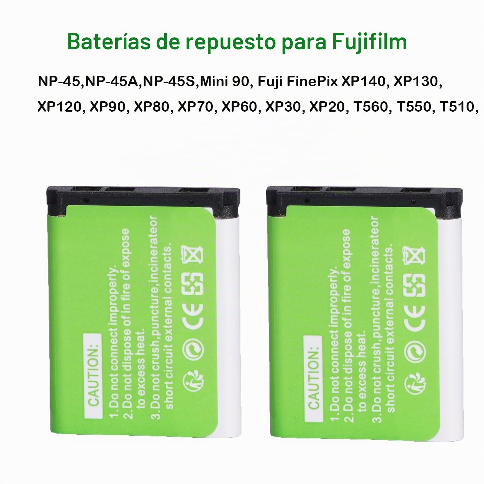 2X DENEEPR 3.6V 1500mAh Li-Ion Compatible con Batería Fujifilm NP-45 NP-45A NP-45B NP-45S INSTAX Mini 90,FinePix XP20 XP22 XP30 XP50 XP60 XP70 XP80 XP90 XP120 T350 T500 T510