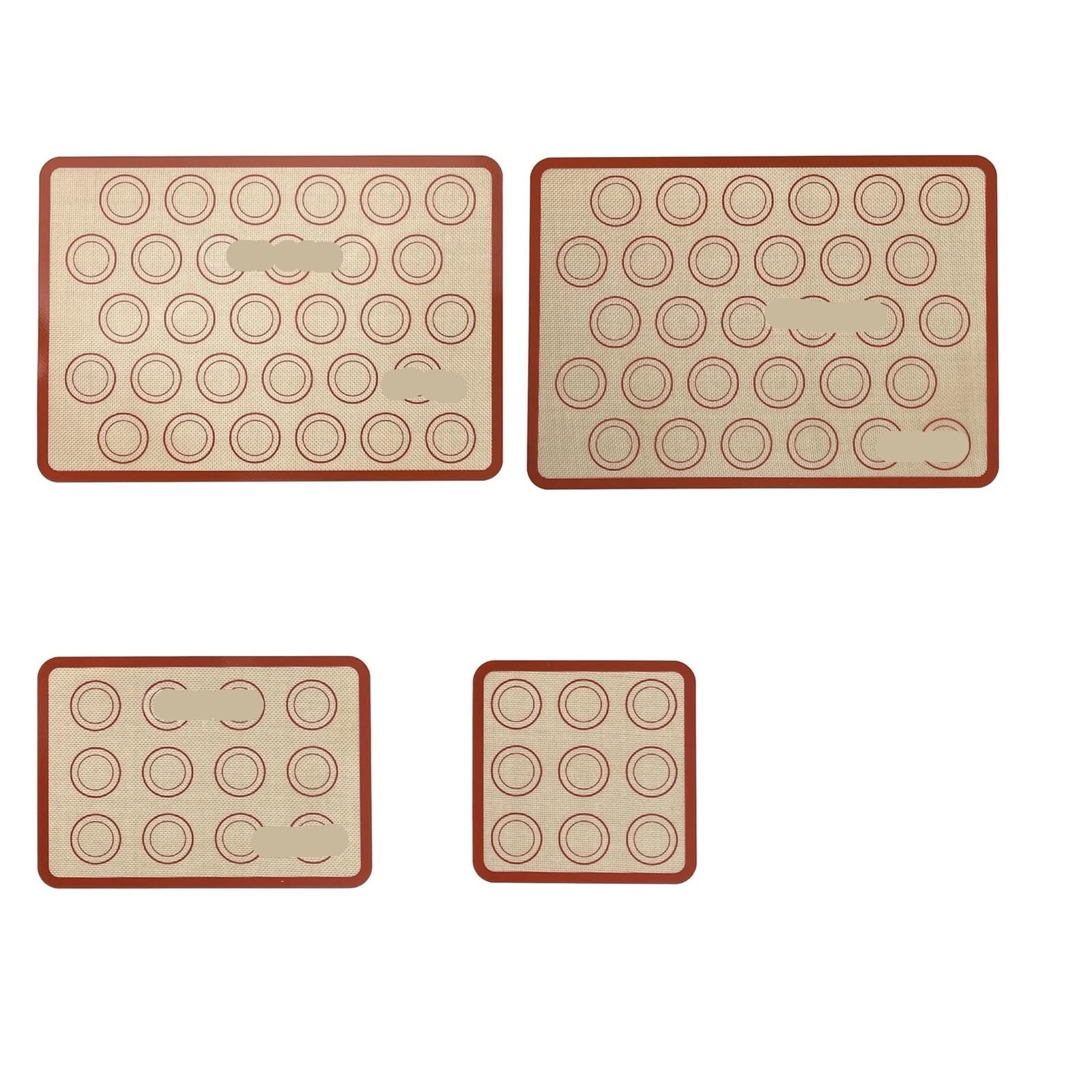 Silikon Backmatte Macarons 1/2/4 Stück Silikon-Backmatten, dicke, antihaftbeschichtet, wiederverwendbar, for Backofen, Kekse, Macarons, Gebäck(4pcs mats set)