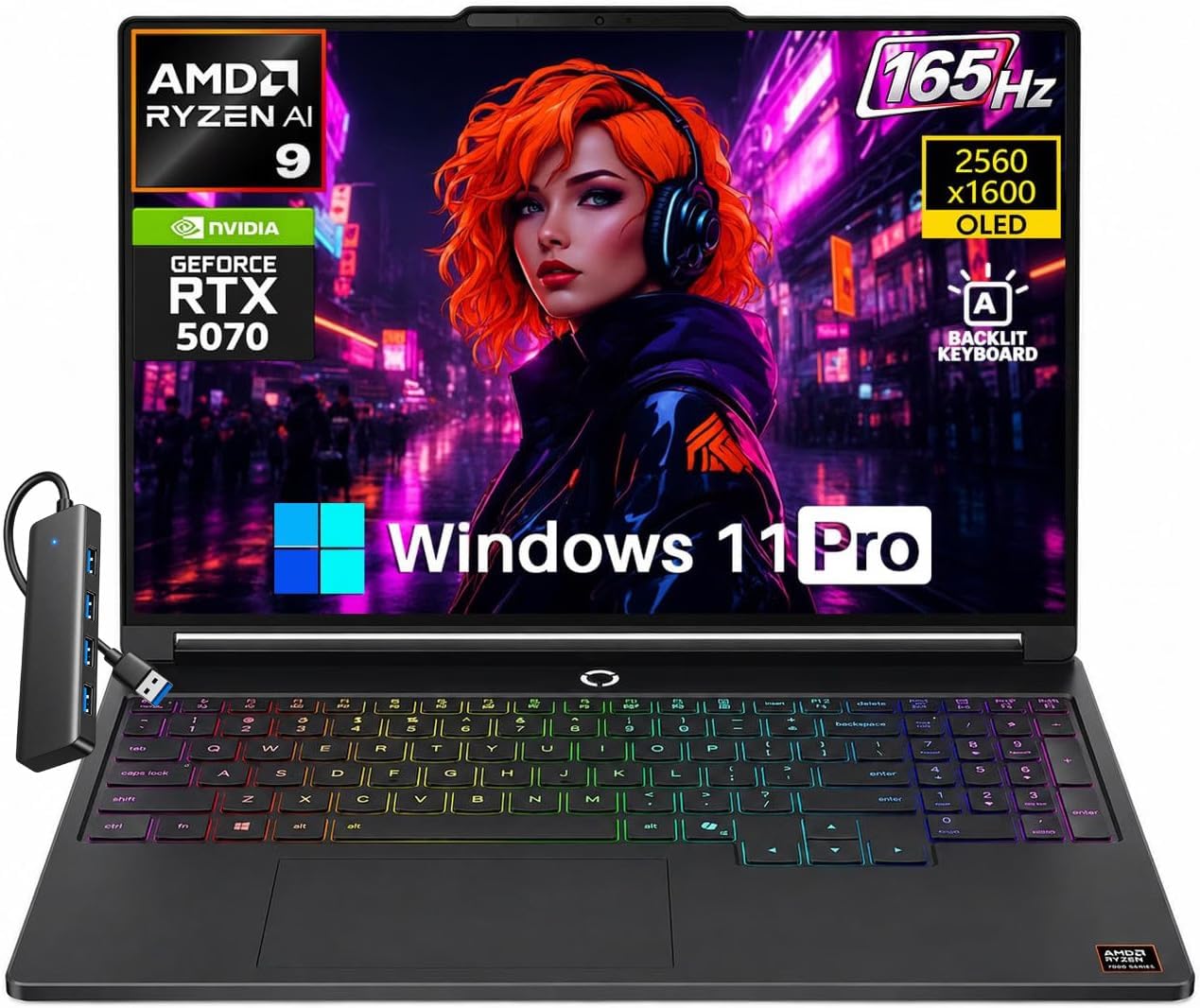 Legion 5 Gaming Laptop, Ryzen AI 9 465, RTX 5070, 32GB LPDDR5, 1TB