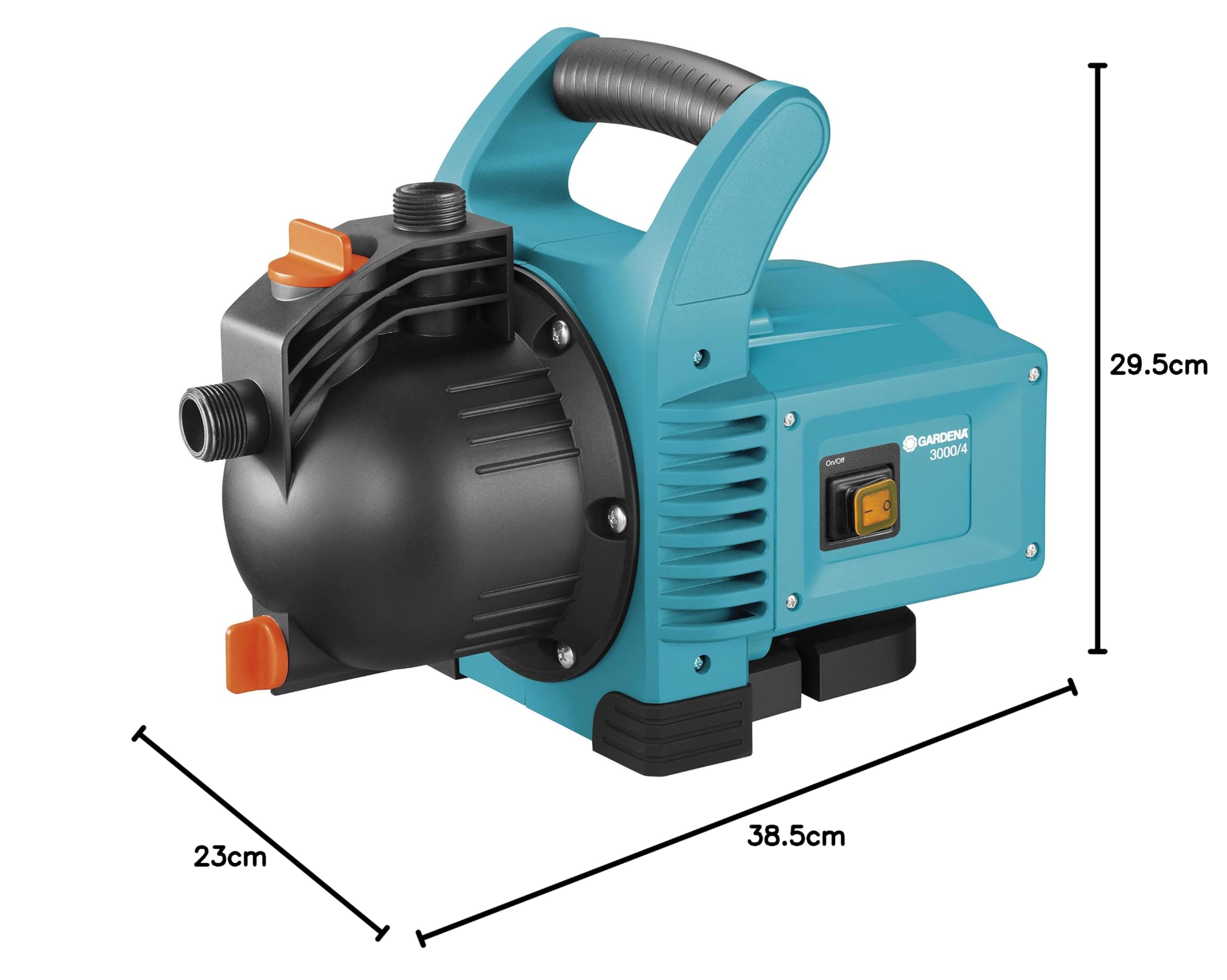 Gardena Pompa per giardino Classic 3000/4: Pompa per irrigazione per uso esterno, portata 3100 l/h, silenziosa, alta potenza di aspirazione (1707-20)