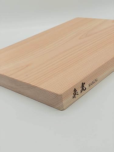 Tabla de cortar mediana Hinoki, 15.70 x 10.60 pulgadas, media suave, ciprés japonés, tabla de cortar natural, hecha a mano