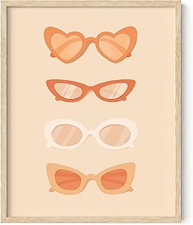 HAUS AND HUES Sunglasses Art Peach Aesthetic Wall Decor - Fashion Wall D...