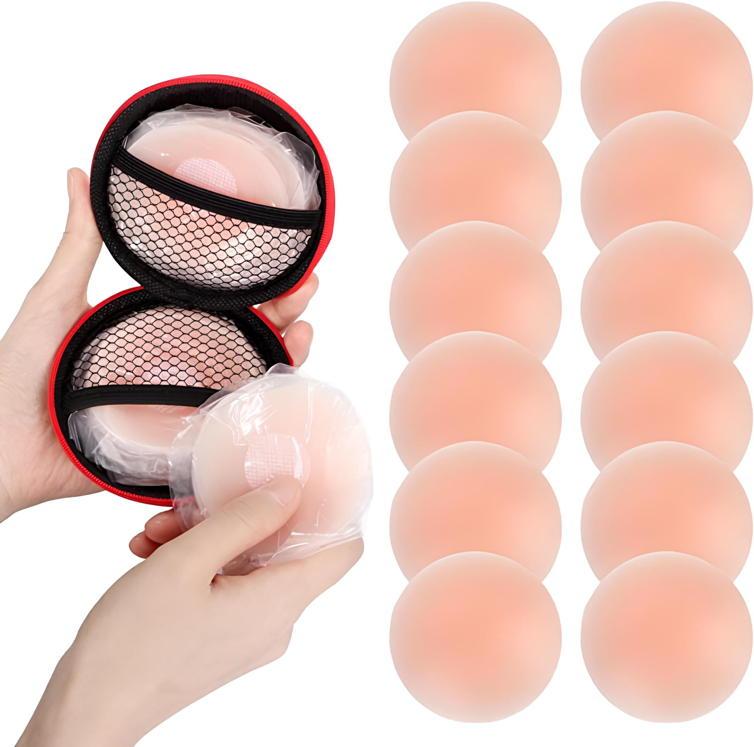 RYUKCREATIVES Invisible Nipple Covers for Women (Pack of 6 Pairs) with Black Pouch | Reusable Silicone Pasties, Skin-Friendly Thin Nipple Covers |Breathable & Seamless Design-picture-27