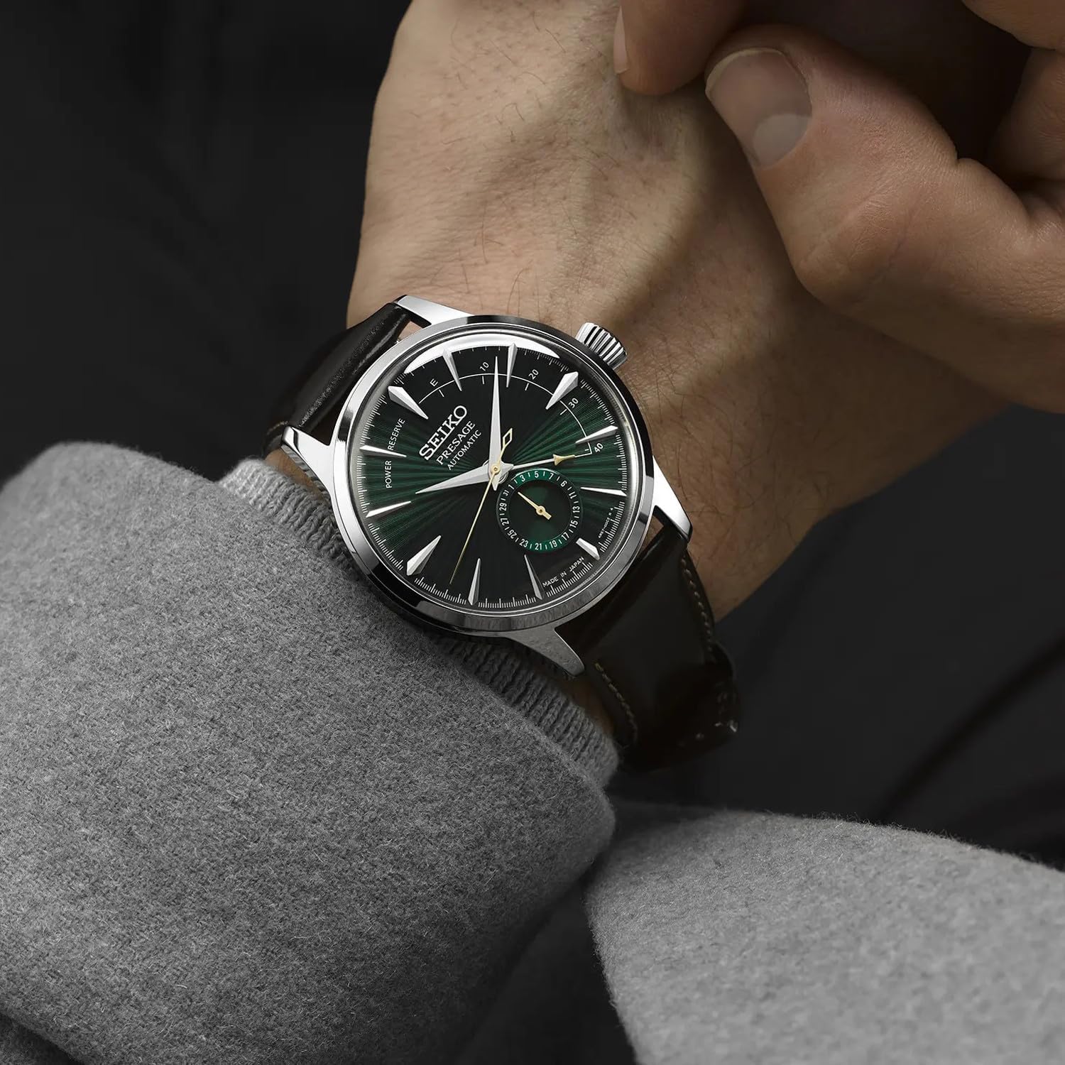 Amazon.co.jp: SEIKO PRESAGE グリーンダイヤル メカニカルレザー 