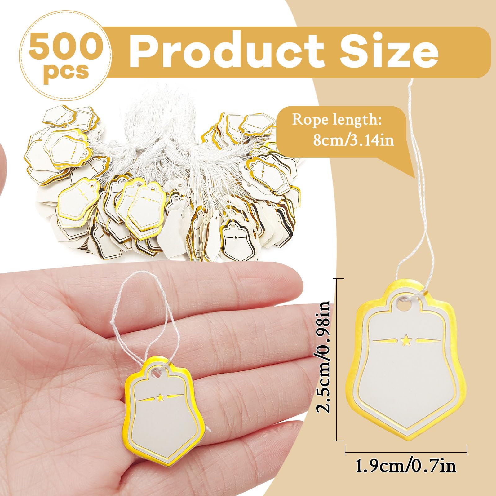 étiquettes De Prix Lot De 500 Avec Ficelle - 23x13mm, Papier Blanc | Pour  Vêtements, Bijoux, Cadeaux Etiquette Carton Avec Trou, image size:1600x1600