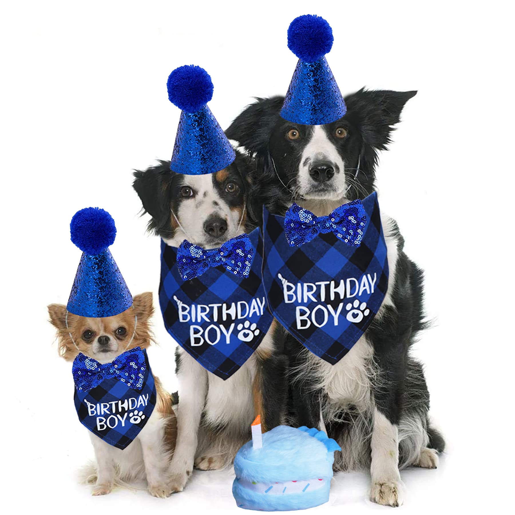 STMK Suministros Para Fiesta De Cumpleaños Para Perros, Bandana De  Cumpleaños Para Perros Con Número De Fiesta De Cumpleaños De Perro,  Sombrero Con Pajarita, Pastel, Juguete Chirriante Para Perros, image size:1800x1800