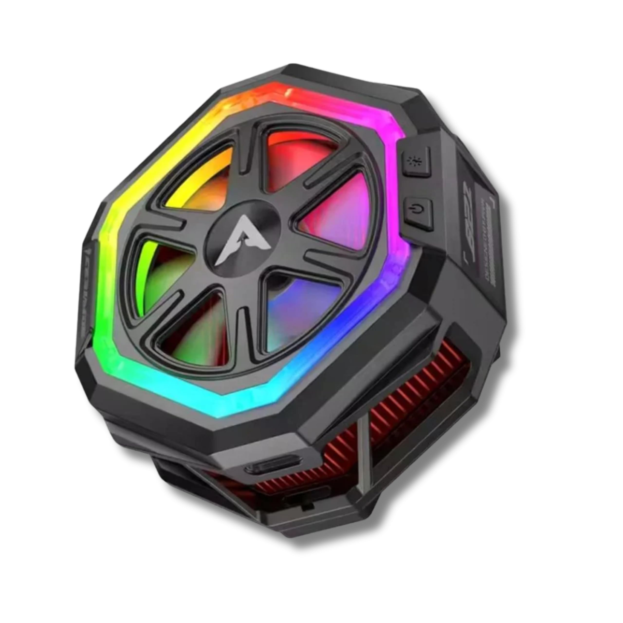 PIVA B21 Magnetic Back Cooling Fan  Smart Temperature Control, RGB Game Ring Light, Phone Radiator Cooler for Gaming with APP Control (Black)