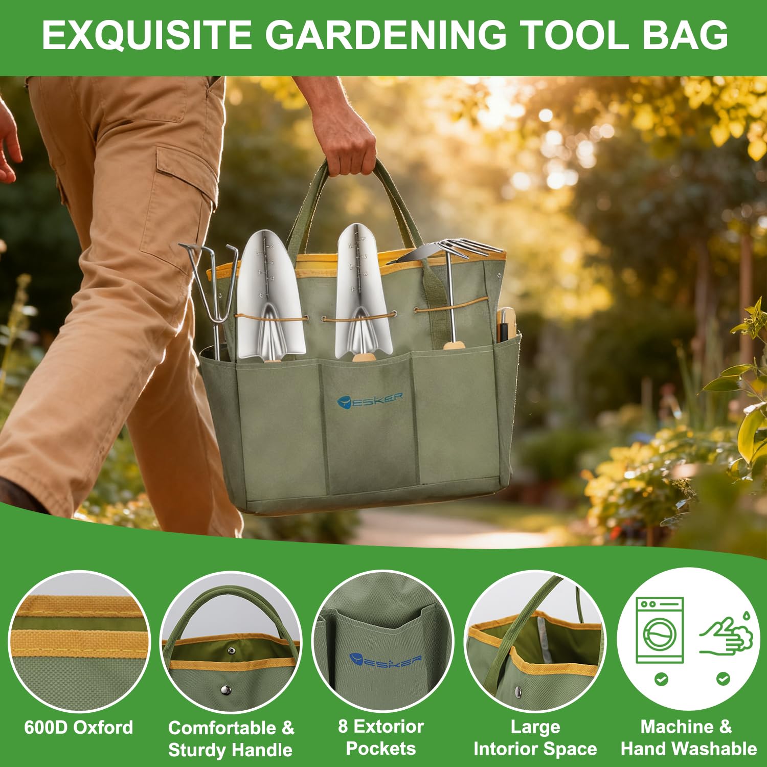 Yesker 9-Piece Garden Tool Set - Durable & Ergonomic -6